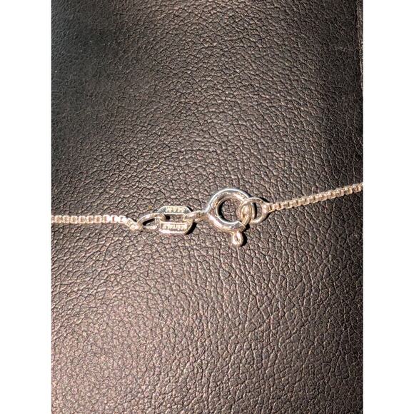 Vintage Sterling Silver Amethyst Cabochon Pendant Box Chain 16" Necklace - Picture 4 of 8